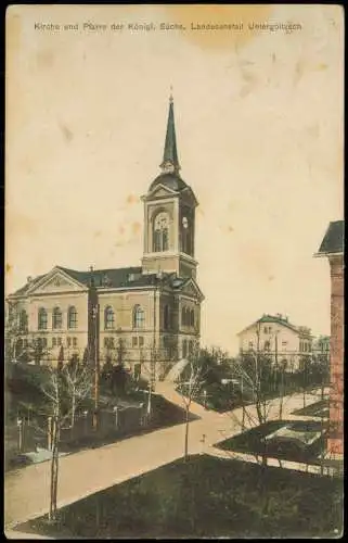 Untergöltzsch-Rodewisch (Vogtland) Straßenpartie an der Kirche 1910