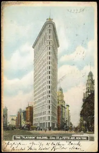 Manhattan-New York City THE "FLATIRON BUILDING. 23RD ST & FIFTH AVE 1903