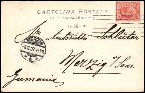 Cartolina Genua Genova (Zena) Palazzo Tursi - Straßenpartie 1907