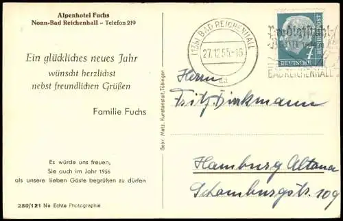 Ansichtskarte Nonn-Bad Reichenhall Alpenhotel Fuchs 1955