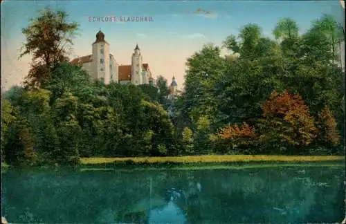 Ansichtskarte Glauchau Partie am Schloss, Heliocolorkarte 1913