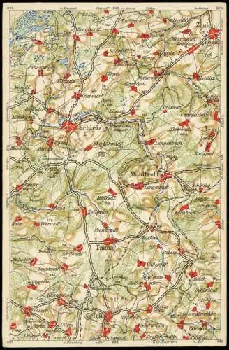 Ansichtskarte Schleiz Landkarten AK Mühltroff M 1:200000 1922