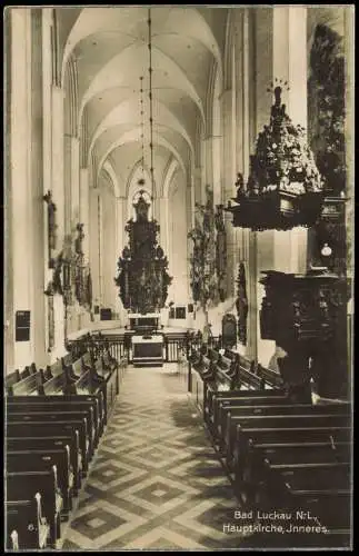 Ansichtskarte Luckau Łuków Hauptkirche - Innen 1935