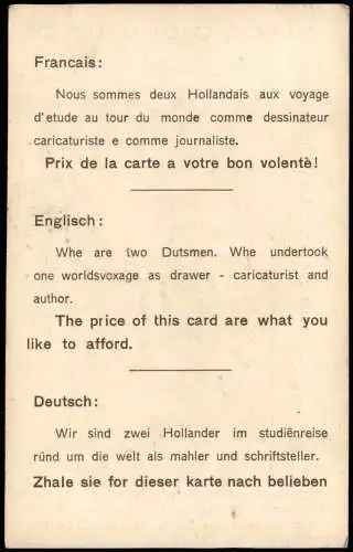 Cartolina Pisa Der Schiefe Turm zwei holländische Künstler 1926