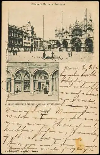 Venedig Venezia 2 Bild ALBERGO ORIENTALE CAPPELLO NERO-C. NOVATI-PROP. 1905