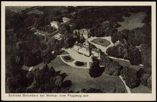 Ansichtskarte Weimar Luftbild Fliegeraufnahme Schloss Belvedere 1930