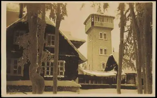 Postcard Taus Domažlice Berggasthaus Cerchov Winter 1928  Böhmen