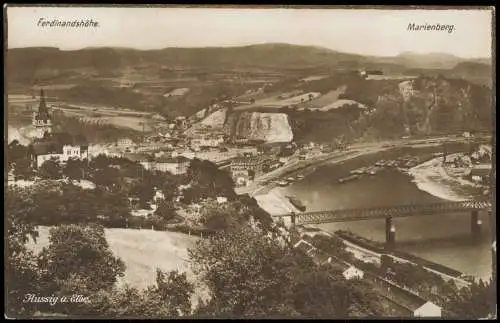 Postcard Aussig Ústí nad Labem Ferdinandshähe. Marienberg. 1928