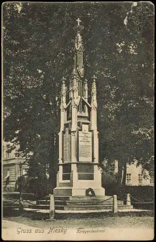 Ansichtskarte Niesky Oberlausitz Niska Kriegerdenkmal 1908