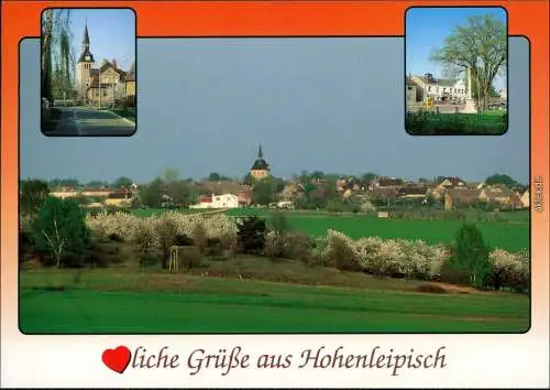 Ansichtskarte Hohenleipisch Panorama-Ansicht, Kirche 1987