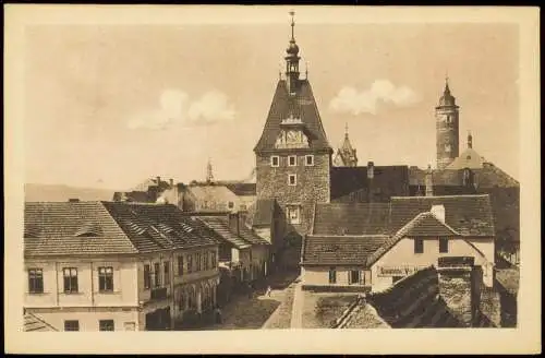 Postcard Taus Domažlice Straßenpartie 1927