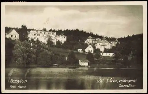 Postcard Babilon Babylon Villen am Hang 1927  b Domažlice Taus