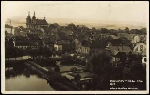 Postcard Dux Duchcov Stadtpartie 1930