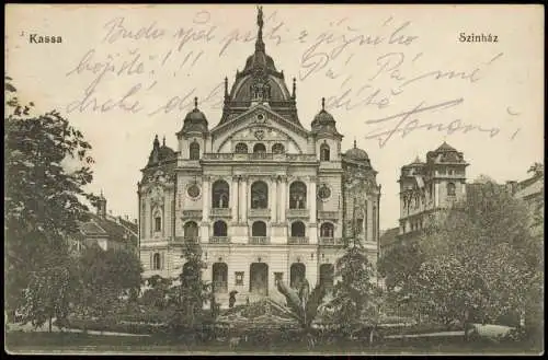 Postcard Kaschau Košice (Kassa) Szinház 1917