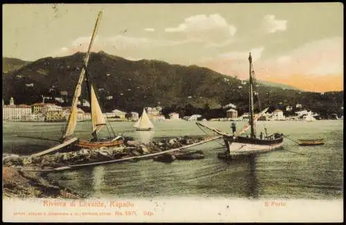 Cartolina Rapallo Riviera di Levante, IL Porto 1906