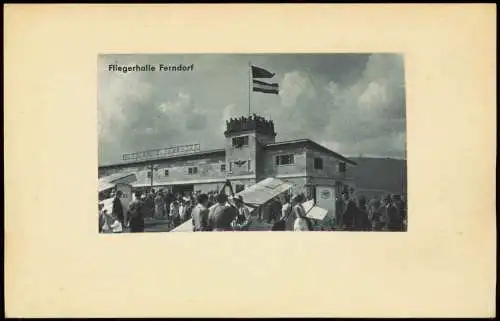 Ansichtskarte Ferndorf (Kreuztal) Fliegerhalle Segelflugzeug 1939