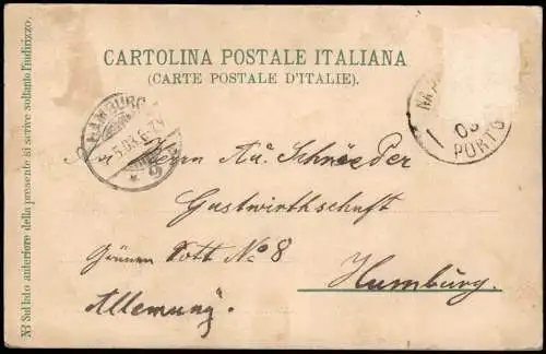Cartolina Neapel Napoli Stazione Marittima. Bahnhof 1903