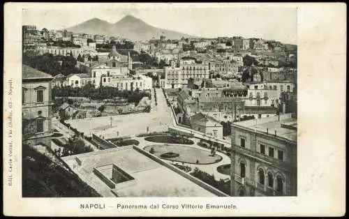 Cartolina Neapel Napoli Panorama dal Corso Vittorio Emanuele. 1924