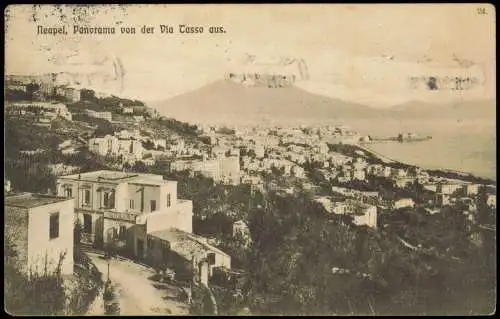 Cartolina Neapel Napoli Panorama von der Dia Tasso aus. 1912