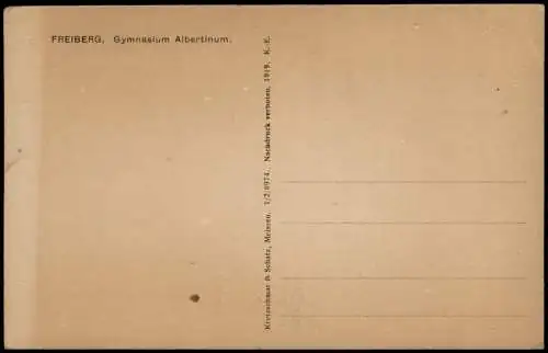 Ansichtskarte Freiberg (Sachsen) Gymnasium Albertinum. 1919