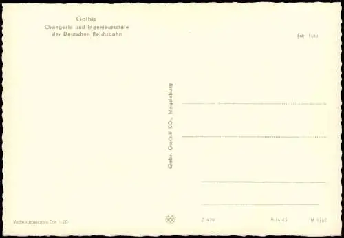 Gotha Orangerie und Ingenieurschule der Deutschen Reichsbahn 1962