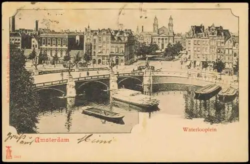 Postkaart Amsterdam Amsterdam Waterlooplein 1902