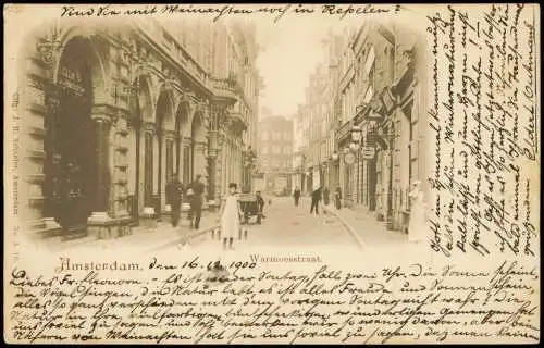 Postkaart Amsterdam Amsterdam Warmoesstraat 1900