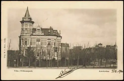 Postkaart Amsterdam Amsterdam Villa (Willemspark) 1900