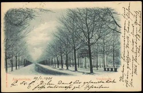 Postkaart Amsterdam Amsterdam Vondelpark im Winter 1901