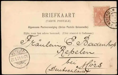 Postkaart Amsterdam Amsterdam Vondelpark im Winter 1901