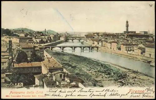 Cartolina Florenz Firenze Panorama della Citta 1904