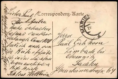 Postcard Marienbad Mariánské Lázně Straßenpartie am Neubad 1928