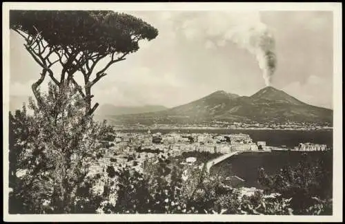 Cartoline Neapel Napoli Vesuv Vesuvio Vesuvius Stadt Fotokarte 1930