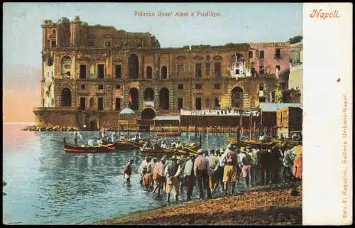 Cartolina Neapel Napoli Palazzo donn' Anna a Posillipo. 1906