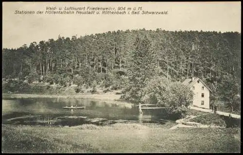 Ansichtskarte Friedenweiler Gasthaus am Teich 1915