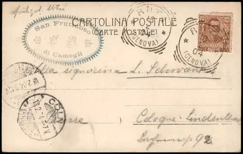 Cartolina Portofino S. Fruttuoso - Le tombe dei Doria 1904