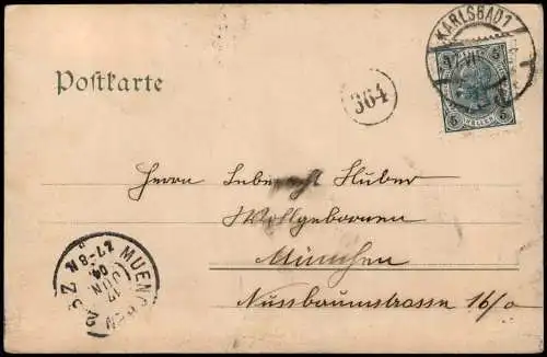 Ansichtskarte Karlsbad Hans Heiling Fischer Angler 1904