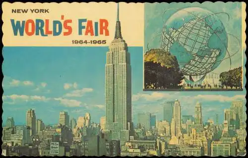 New York City World Fair Ausstellung Empire State Building Globus 1965