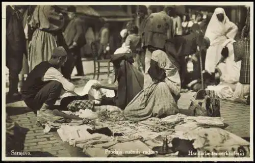 Postcard Sarajevo Prodaja ručnih radova Handarbeitenverkäuferin 1930