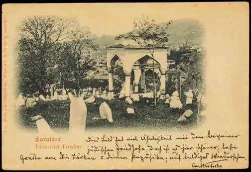 Postcard Sarajevo Türkischer Friedhof 1900