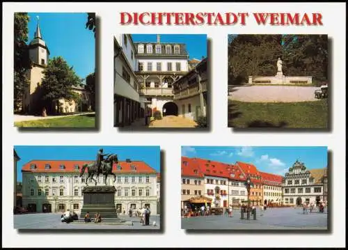 Weimar Mehrbild-AK u.a. Jakobskirche Kirms-Krackow-Haus Liszt-Denkmal 2000