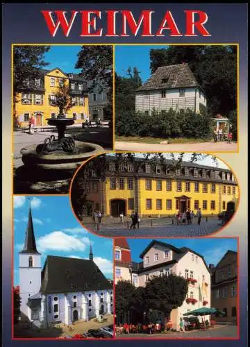 Weimar Mehrbild-AK u.a. Goethehaus Gasthaus Zum Weißen Schwan  2000