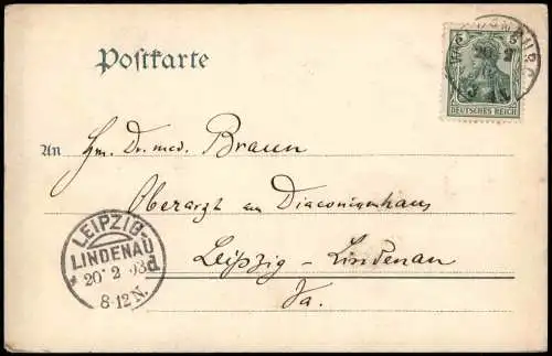 Wolkenburg-Kaufungen-Limbach-Oberfrohna Stadtpartie mit Kirche 1903