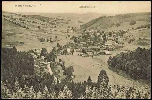 Ansichtskarte Markersbach-Raschau-Markersbach Sattelberg i. B. - Stadt 1915