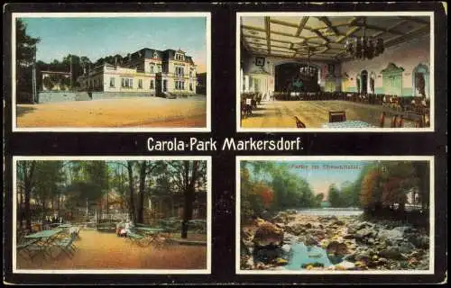 Ansichtskarte Markersdorf-Claußnitz Carola-Park Gaststätte 4 Bild 1914