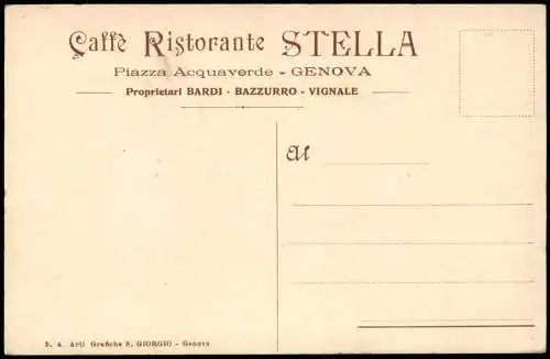 Genua Genova (Zena) Caffe Ristorante STELLA Piazza Acquaverde 1912