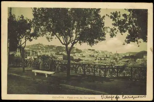 Cartolina Genua Genova (Zena) Panorama da Carignano 1920