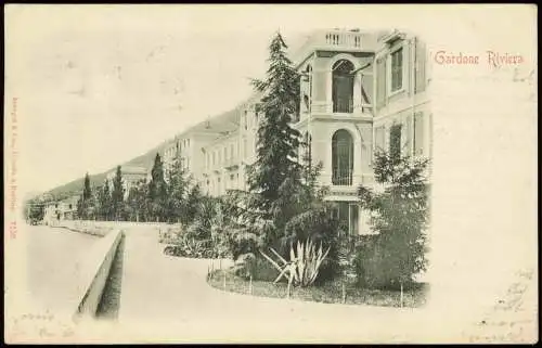 Gardone Riviera Hildebrandsburg Straßenpartie an den Villen 1900