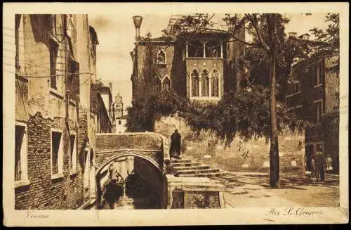 Cartolina Venedig Venezia Rio S. Gregorio 1926