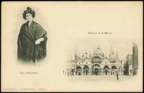 Cartolina Venedig Venezia Tipo Veneziano Basilica di S. Marco 2 Bild 1900